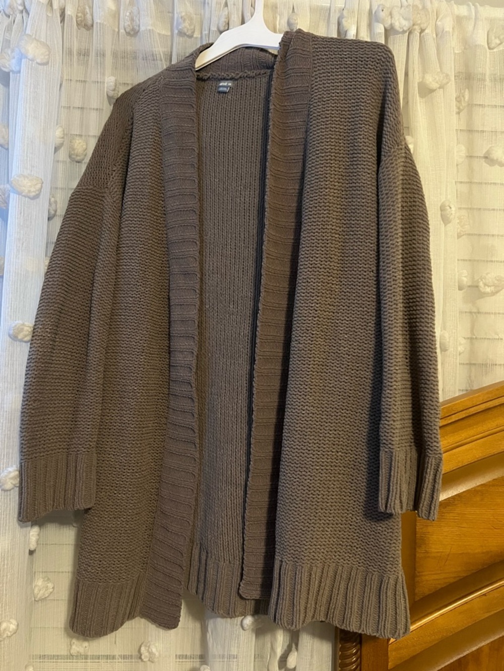 aerie women’s Open-Front Chunky Brown Cardigan Sweater Oversized